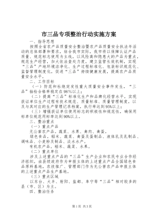 2024年市三品专项整治行动实施方案