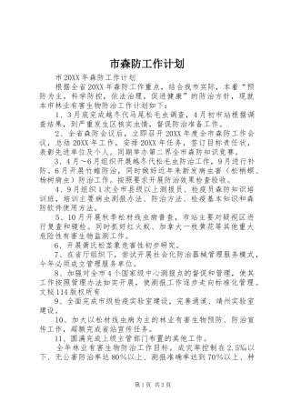 2024年市森防工作计划
