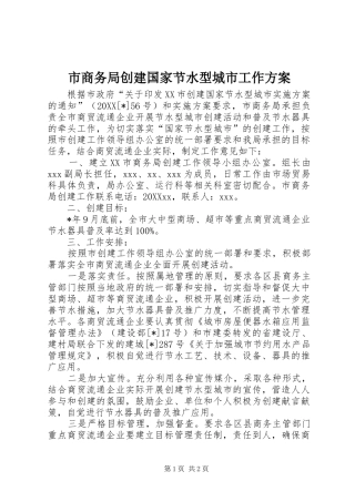 2024年市商务局创建国家节水型城市工作方案