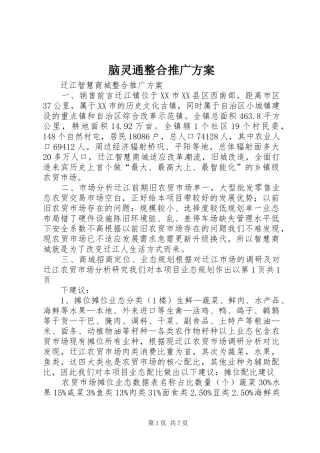 2024年脑灵通整合推广方案