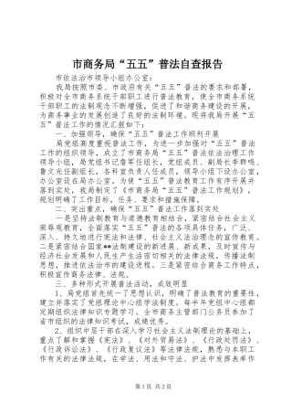 2024年市商务局五五普法自查报告
