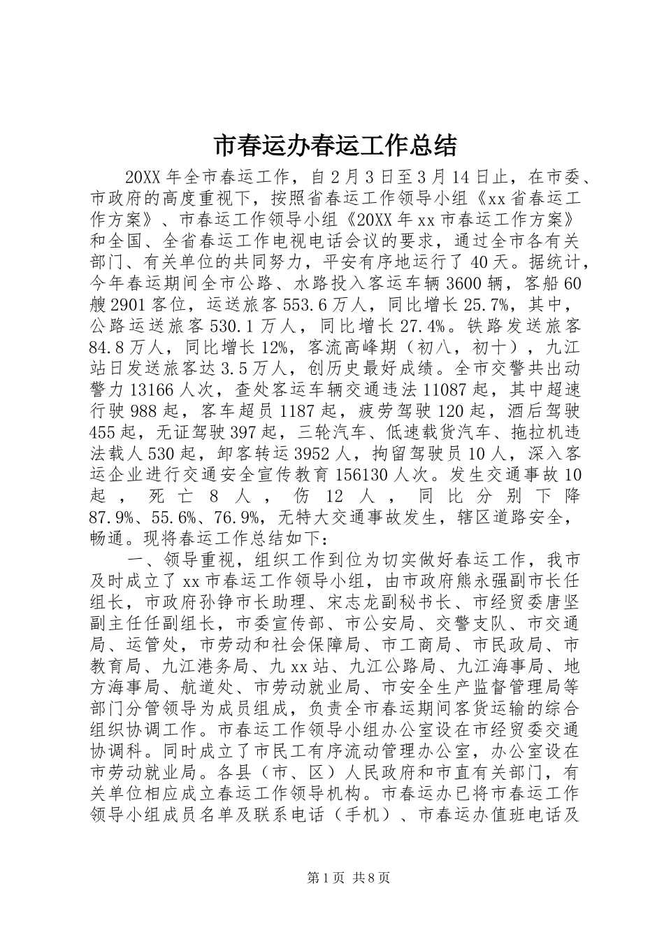 2024年市春运办春运工作总结_第1页