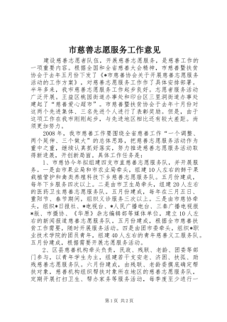 2024年市慈善志愿服务工作意见