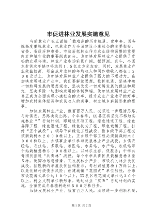 2024年市促进林业发展实施意见