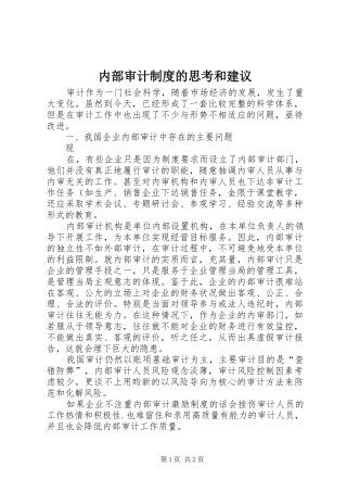 2024年内部审计制度的思考和建议