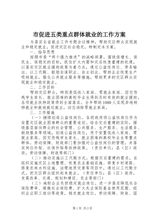 2024年市促进五类重点群体就业的工作方案