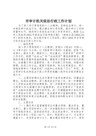 2024年市审计机关依法行政工作计划