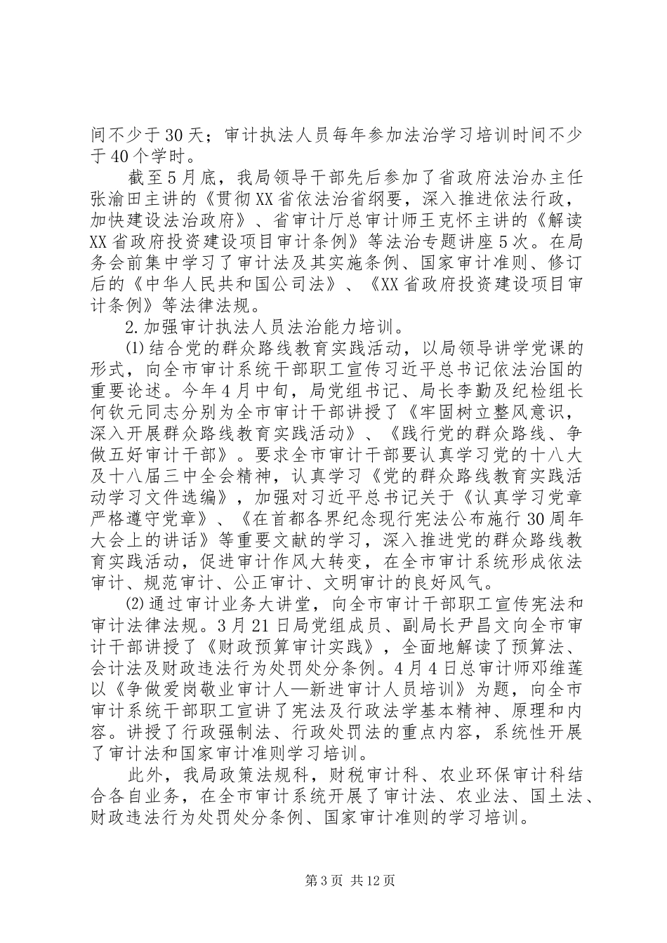 2024年市审计局半年依法治市工作总结_第3页