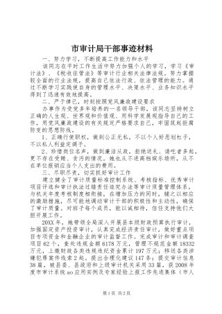 2024年市审计局干部事迹材料