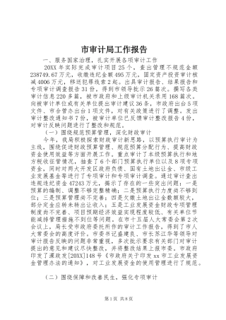 2024年市审计局工作报告