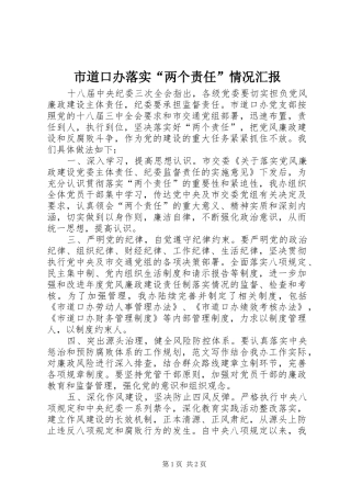 2024年市道口办落实两个责任情况汇报