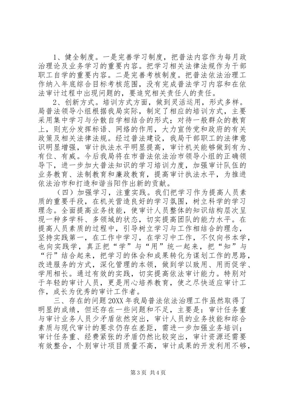 2024年市审计局依法治理工作总结_第3页