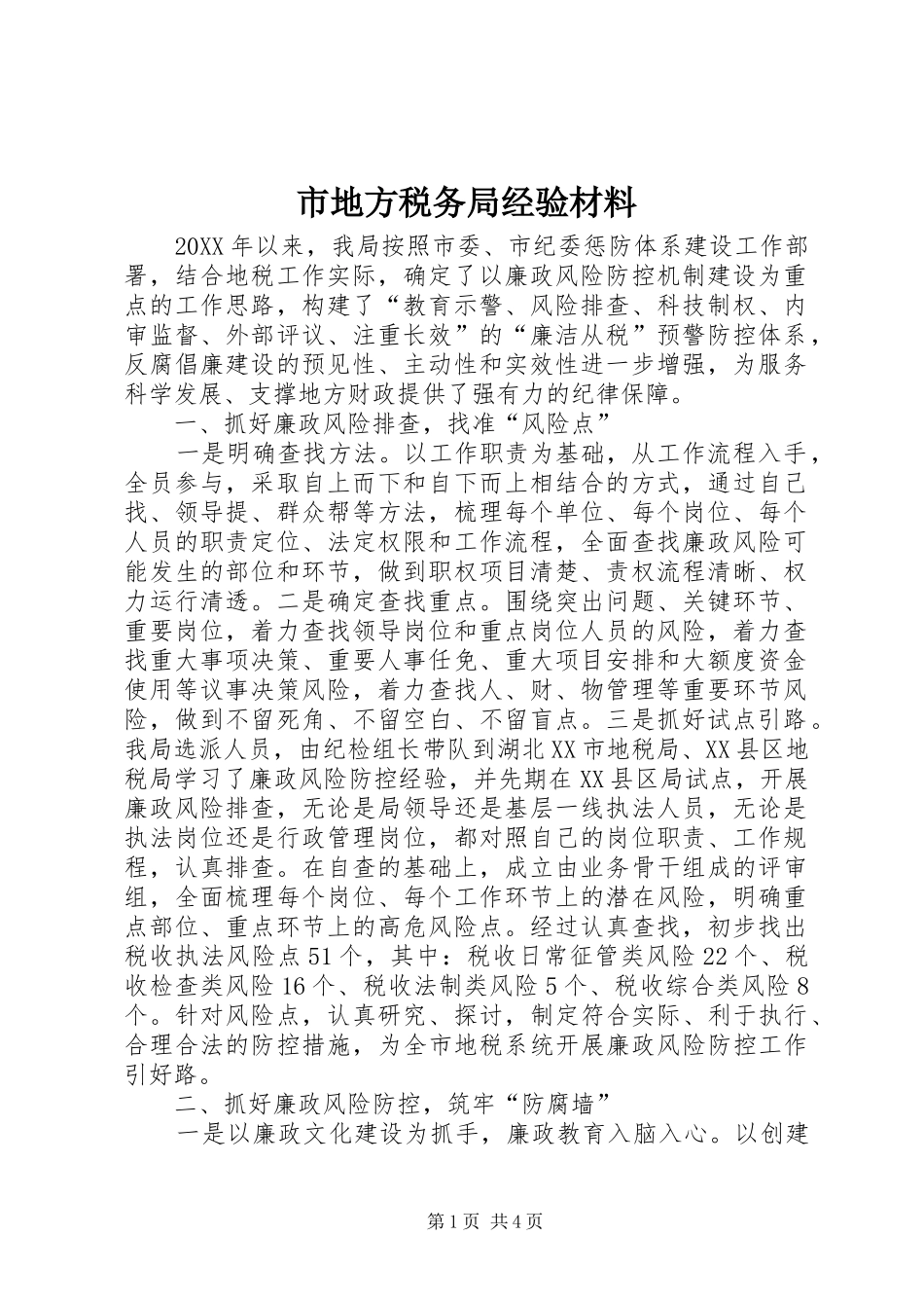 2024年市地方税务局经验材料_第1页