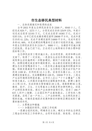 2024年市生态移民典型材料