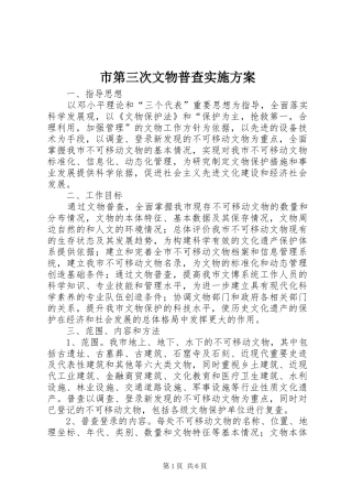 2024年市第三次文物普查实施方案