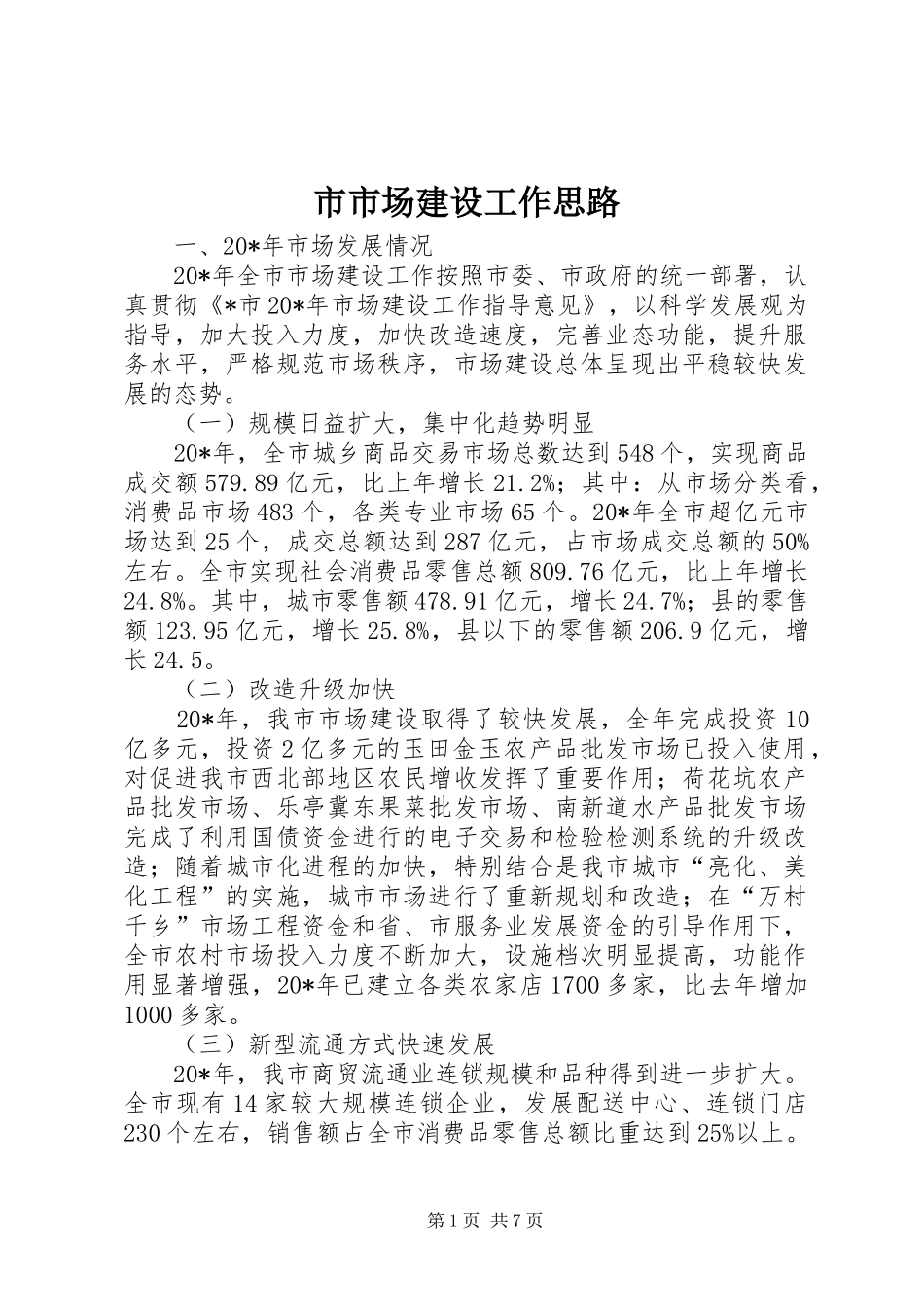 2024年市市场建设工作思路_第1页