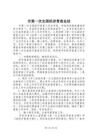 2024年市第一次全国经济普查总结