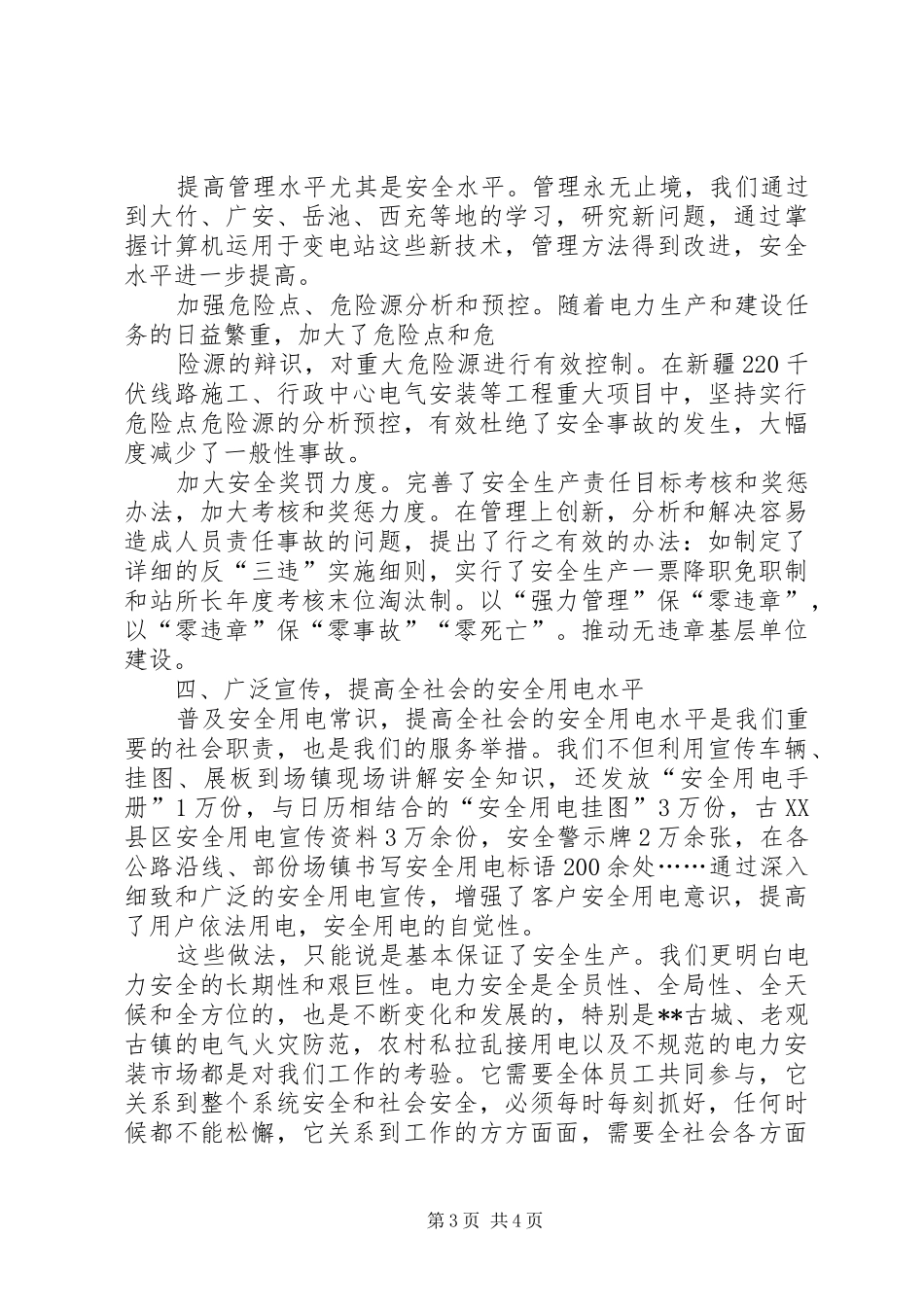 2024年市电力总公司安全工作经验汇报_第3页