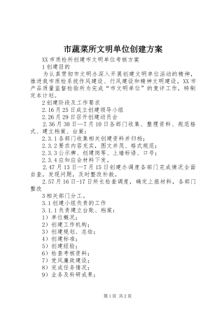 2024年市蔬菜所文明单位创建方案