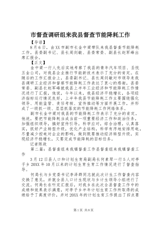 2024年市督查调研组来我县督查节能降耗工作