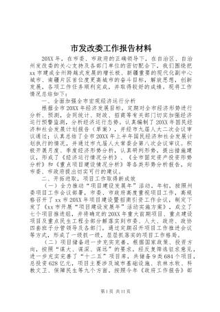 2024年市发改委工作报告材料