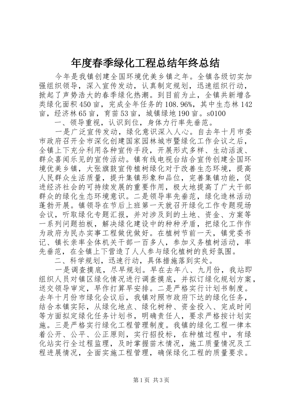 2024年年度春季绿化工程总结年终总结_第1页