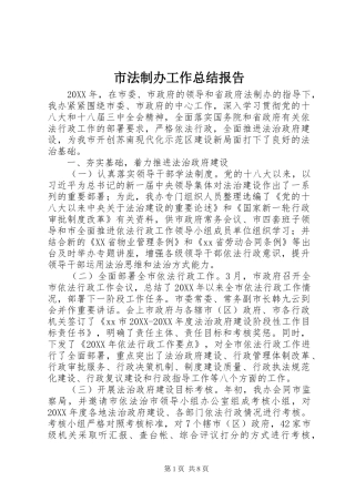 2024年市法制办工作总结报告
