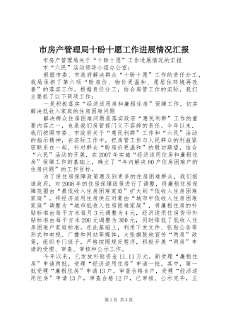 2024年市房产管理局十盼十愿工作进展情况汇报