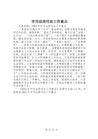 2024年市司法局司法工作重点