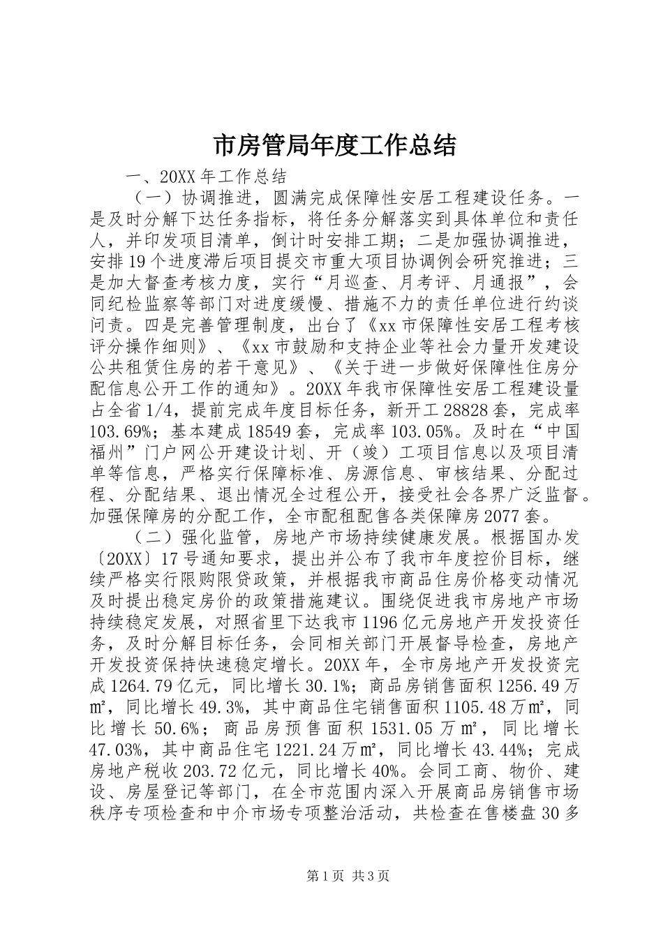 2024年市房管局年度工作总结_第1页