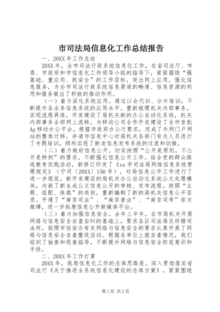 2024年市司法局信息化工作总结报告
