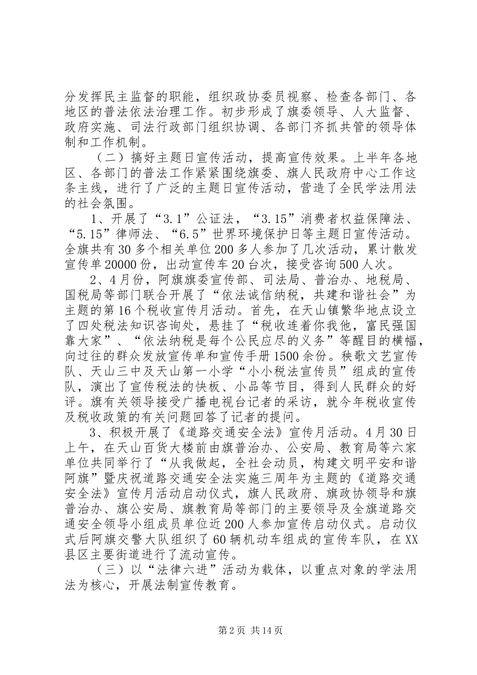 2024年市司法局政府上半年工作总结_第2页