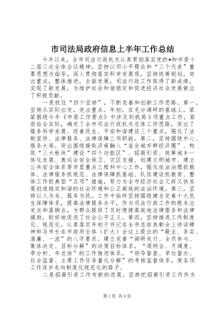 2024年市司法局政府信息上半年工作总结