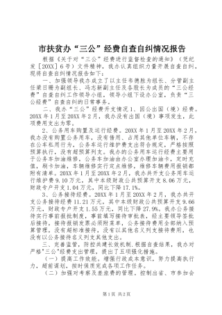 2024年市扶贫办三公经费自查自纠情况报告