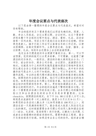 2024年年度会议要点与代表座次