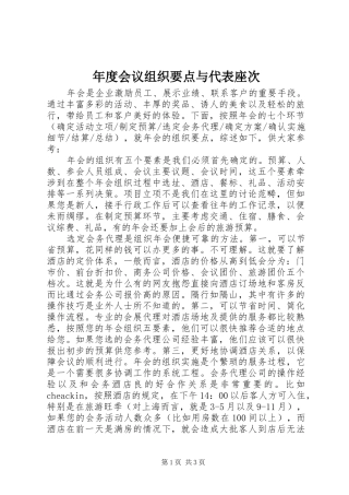 2024年年度会议组织要点与代表座次