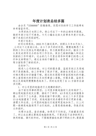 2024年年度计划表总结多篇