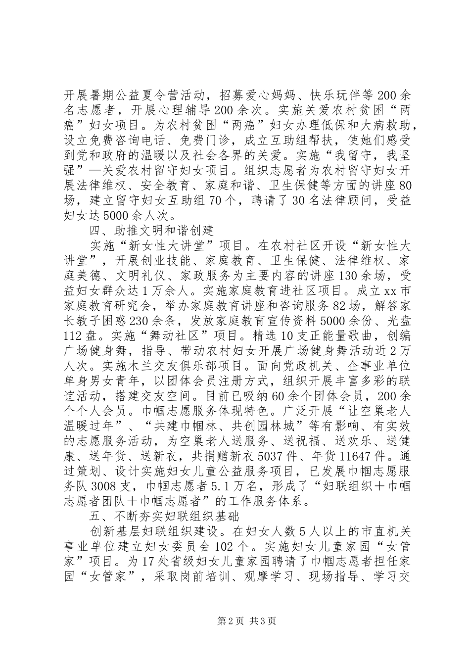 2024年市妇联年度工作总结_第2页