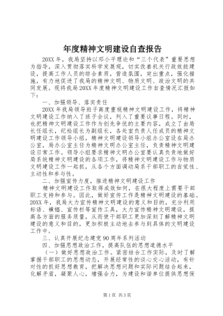 2024年年度精神文明建设自查报告