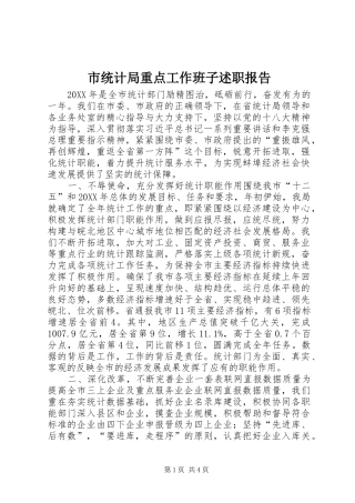 2024年市统计局重点工作班子述职报告