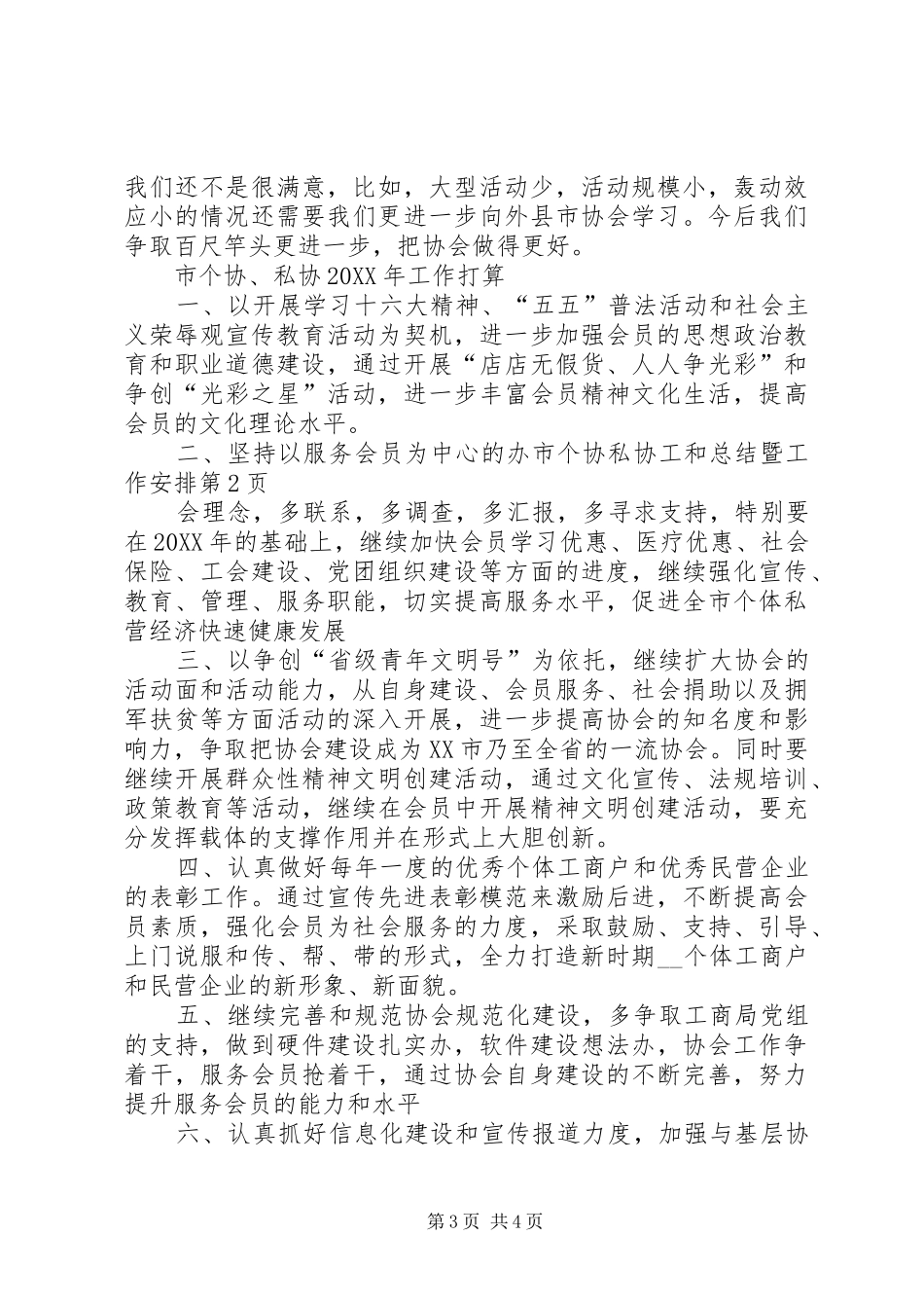 2024年市个协私协工和总结暨工作安排_第3页