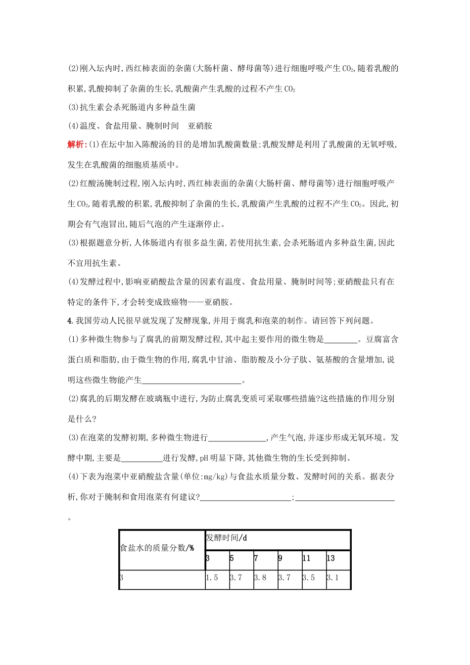 高考生物二轮复习 专题能力训练15 发酵工程（含解析）-人教版高三生物试题_第3页