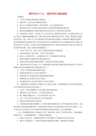高考生物一轮复习 课时作业19 基因突变与基因重组（含解析）-人教版高三生物试题