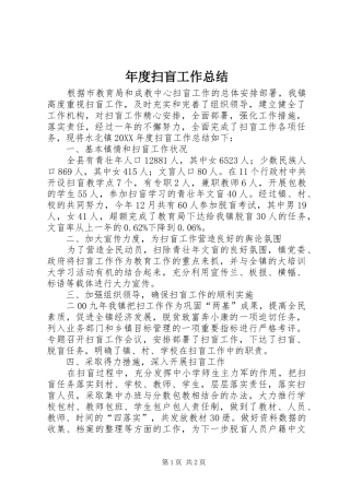 2024年年度扫盲工作总结