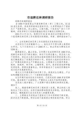 2024年市退耕还林调研报告