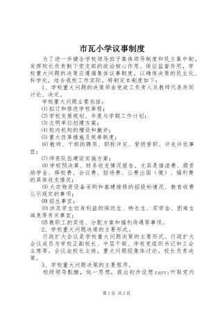 2024年市瓦小学议事制度