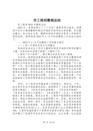 2024年市工商局整规总结