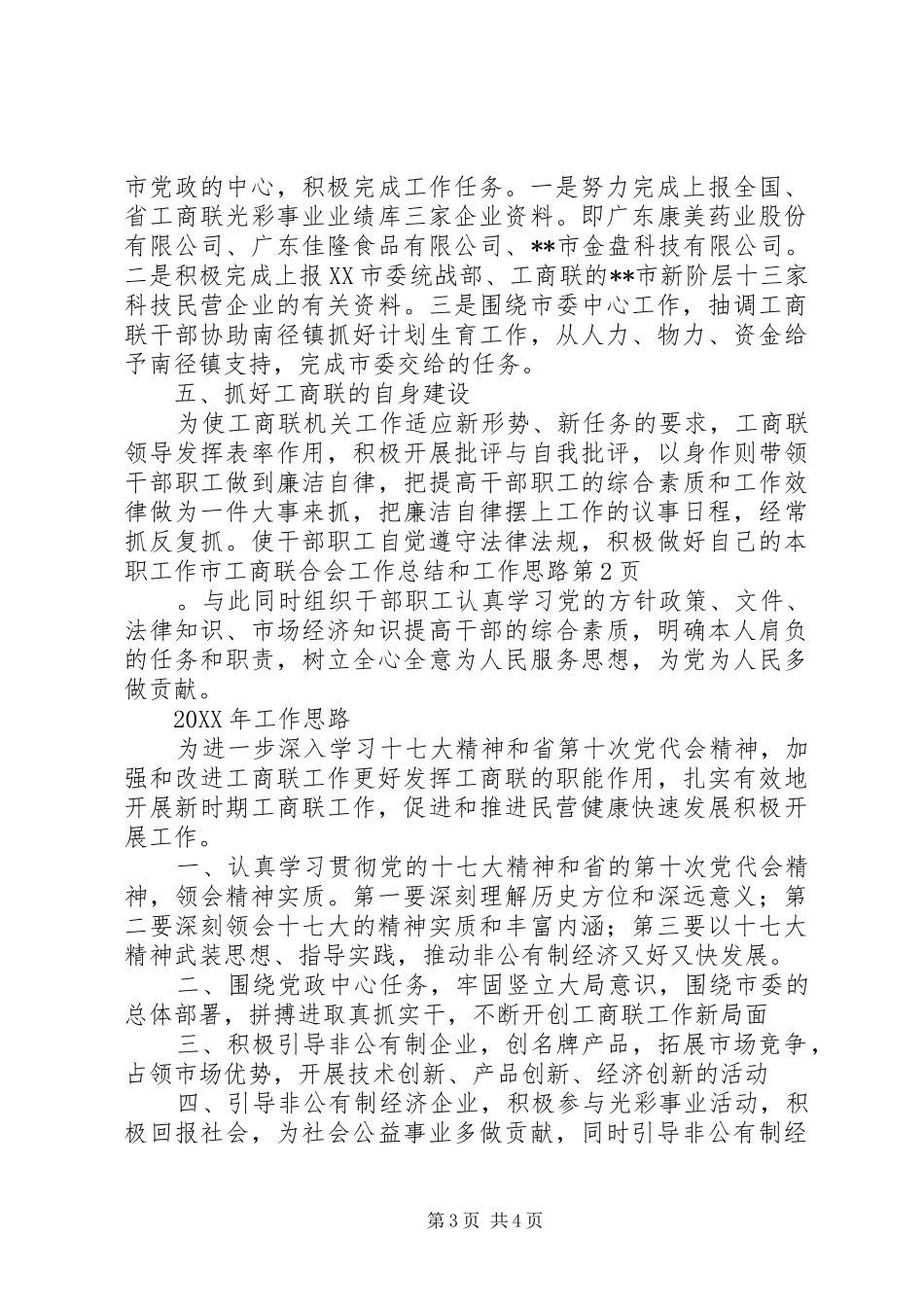 2024年市工商联合会工作总结和工作思路_第3页