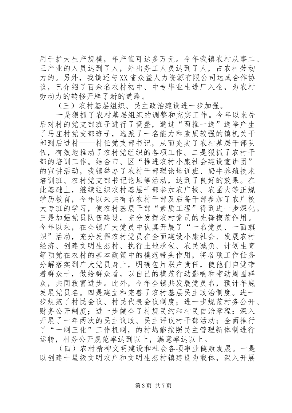 2024年年度乡镇工作总结及年工作计划_第3页