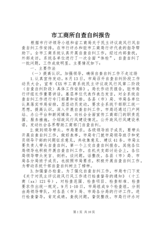 2024年市工商所自查自纠报告